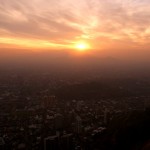 coucher de soleil sur Santiago